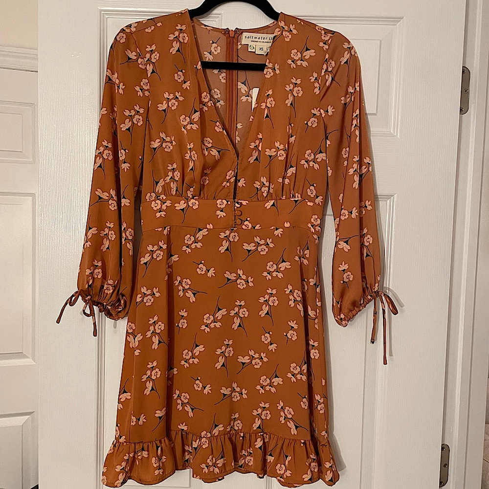NWT Saltwater LUXE mini mid-sleeve dress XS